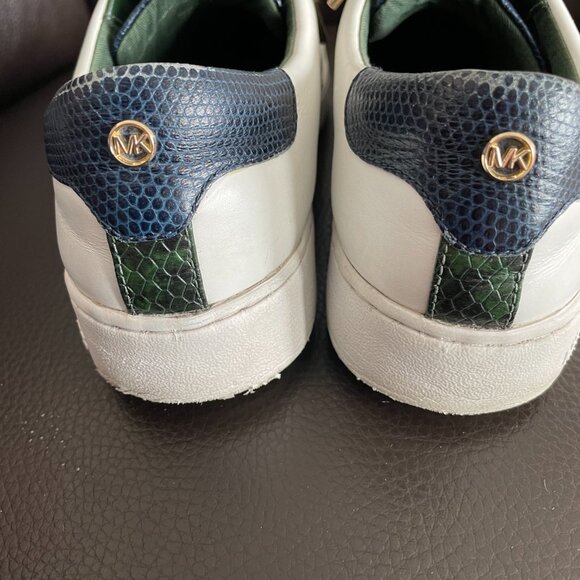 Michael Kors Irving Stripe Lace Up Sneakers White Multi Size 9 - Picture 3 of 10